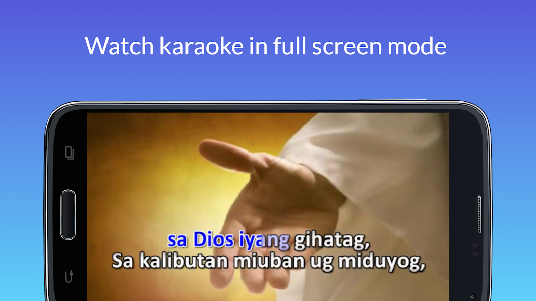 Karaoke displayed in full-screen mode inside SDA Lyrics